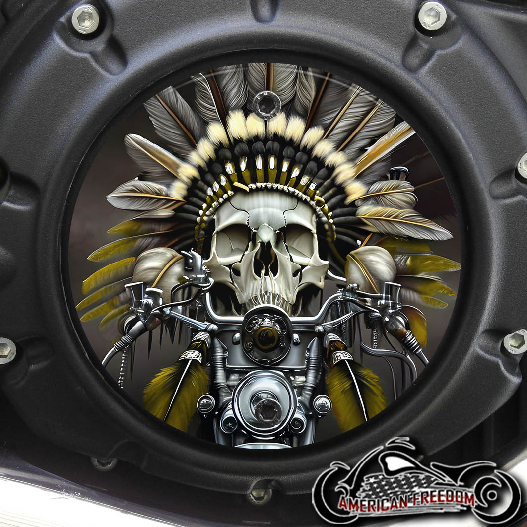 Indian Scout Derby Cover - Indian Motor Skull Yellow